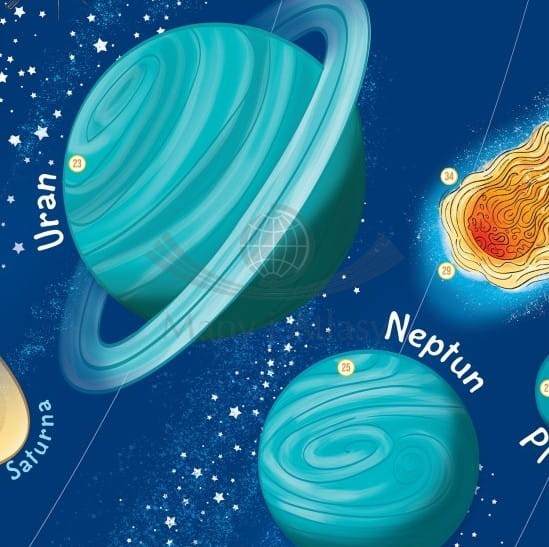 Układ Słoneczny Młodego Odkrywcy. Naklejka XL, mapa ścienna dla dzieci. Fragment 2