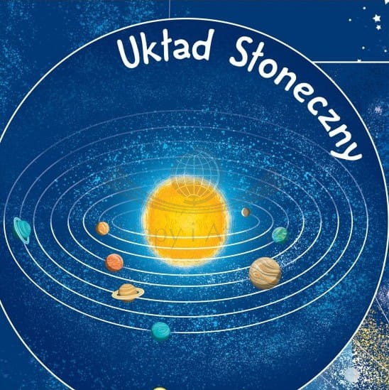 Układ Słoneczny Młodego Odkrywcy. Naklejka, mapa ścienna MIDI dla dzieci. Fragment 3