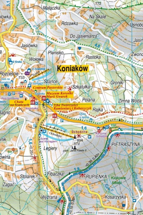 Pogranicze polsko-czesko-słowackie / Trójstyk. Mapa turystyczna wydawnictwa Galileos. Fragment 1