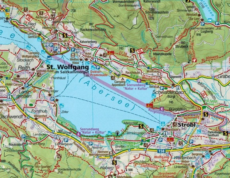Salzkammergut. Zestaw dwóch map turystycznych 229 wydawnictwa Kompass. Mapa 1 - fragment