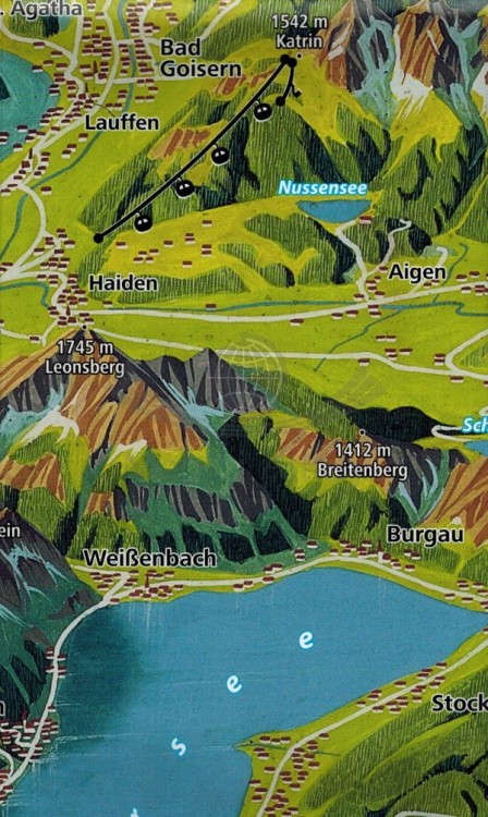 Nordliches Salzkammergut. Wolfganasee, Attersee, Traunsee. Wodoodporna mapa turystyczna 18 wydawnictwa Kompass. Legenda 3