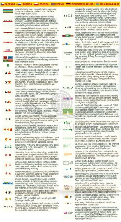 Ceskobudejovicko, Jindrichohradecko, Novohradske Hory. Mapa turystyczna 215 wydawnictwa Shocart. Legenda