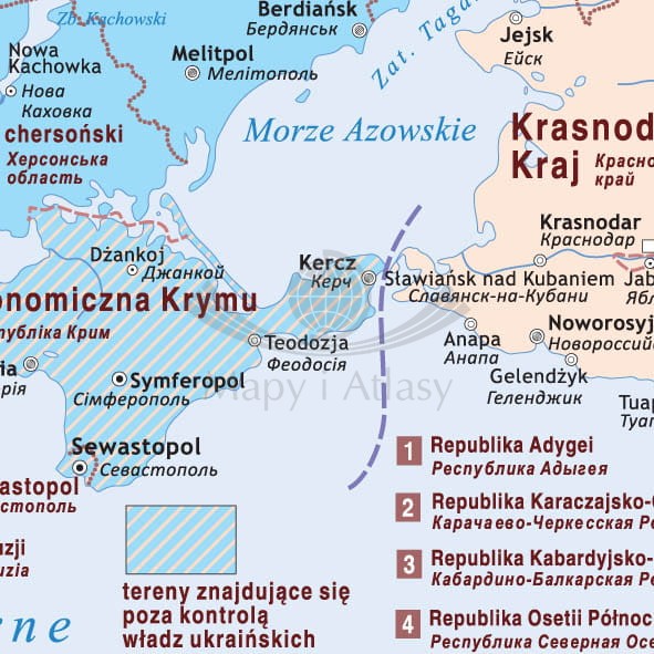 Europa 1:4 500 000. Mapa administracyjno-polityczna do wpinania Wydawnictwa Piętka. Fragment 3