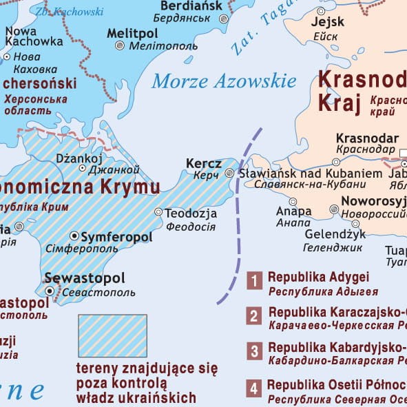 Europa 1:4 500 000. Mapa ścienna polityczno-administracyjna Wydawnictwa Piętka. Fragment 3