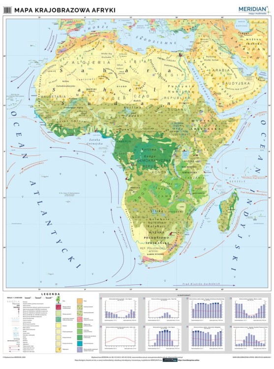 Afryka 1:6 500 000. Mapa ścienna krajobrazowa. Mapa ścienna krajobrazowa