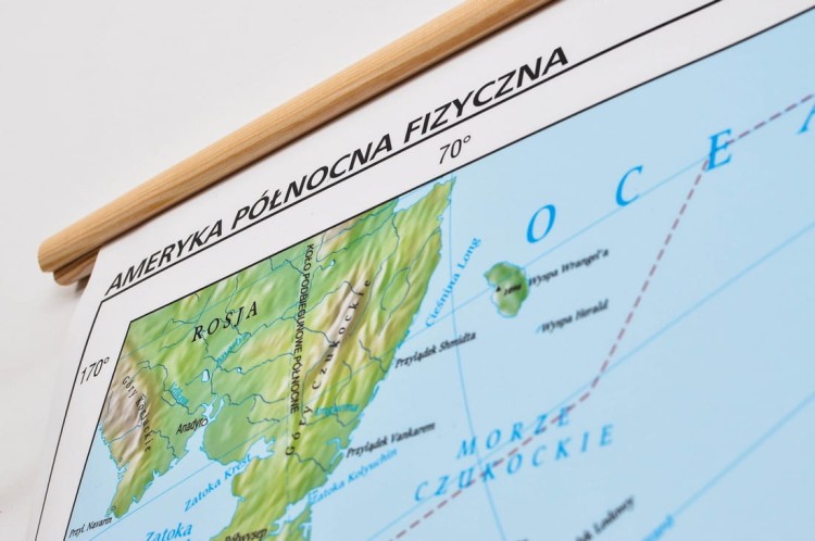 Ameryka Północna 1:7 480 000. Mapa ścienna fizyczna wydawnictwa Meridian. Fragment 11