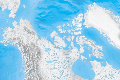 Ameryka Północna 1:7 500 000. Mapa ścienna konturowa (do ćwiczeń) wydawnictwa Meridian. Fragment 1