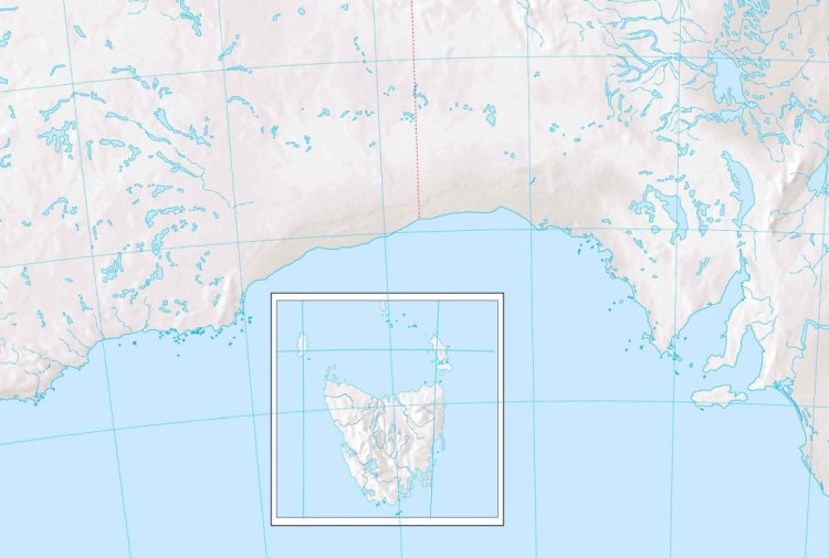 Australia 1:3 500 000. Mapa ścienna konturowa (do ćwiczeń) wydawnictwa Meridian. Fragment 2