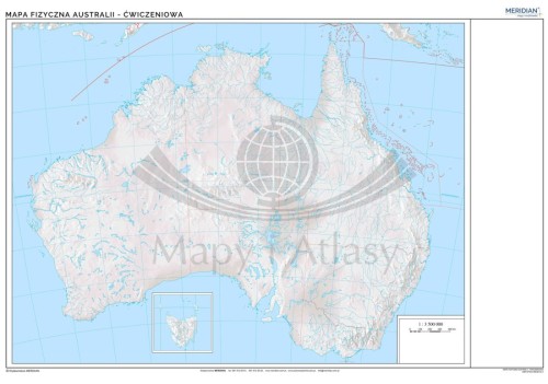 Australia 1:3 500 000. Mapa ścienna konturowa (do ćwiczeń) wydawnictwa Meridian