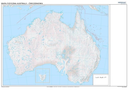 Australia 1:2 800 000. Mapa ścienna konturowa (do ćwiczeń) wydawnictwa Meridian