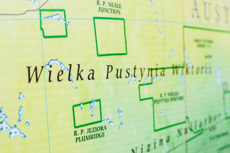 Australia 1:2 800 000. Mapa ścienna fizyczna wydawnictwa Meridian. Fragment 4