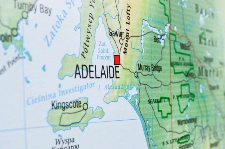 Australia 1:2 800 000. Mapa ścienna fizyczna wydawnictwa Meridian. Fragment 5