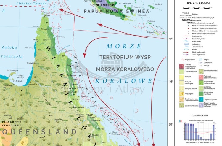 Australia 1:3 500 000. Mapa ścienna krajobrazowa wydawnictwa Meridian. Fragment 2
