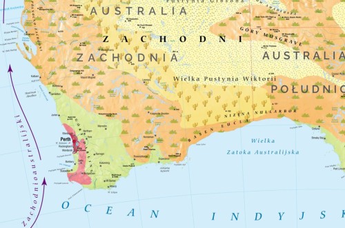 Australia 1:3 500 000. Mapa ścienna krajobrazowa wydawnictwa Meridian. Fragment 1