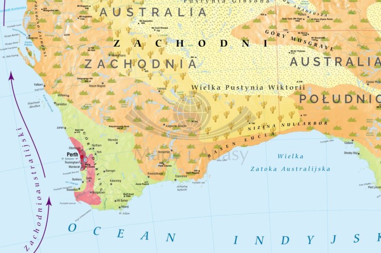 Australia 1:3 500 000. Mapa ścienna krajobrazowa wydawnictwa Meridian. Fragment 1