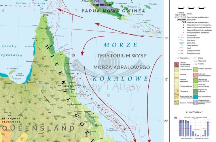 Australia 1:2 800 000. Mapa ścienna krajobrazowa wydawnictwa Meridian. Fragment 2