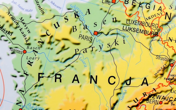 Europa 1:4 000 000. Mapa ścienna fizyczna wydawnictwa Meridian. Fragment 4