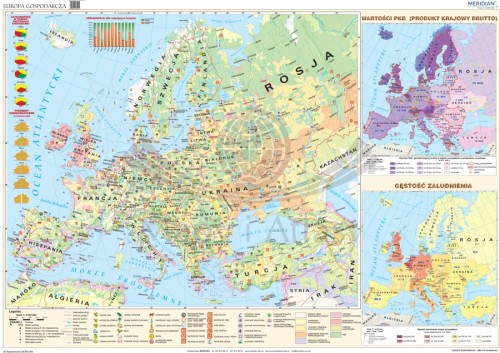 Europa gospodarcza 1:4 500 000. Mapa ścienna wydawnictwa Meridian
