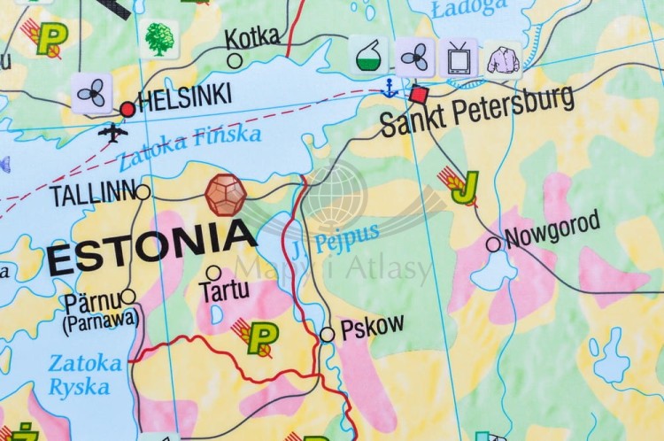 Europa gospodarcza 1:3 600 000. Mapa ścienna wydawnictwa Meridian. Fragment 8