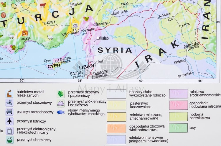 Europa gospodarcza 1:3 600 000. Mapa ścienna wydawnictwa Meridian. Legenda 3