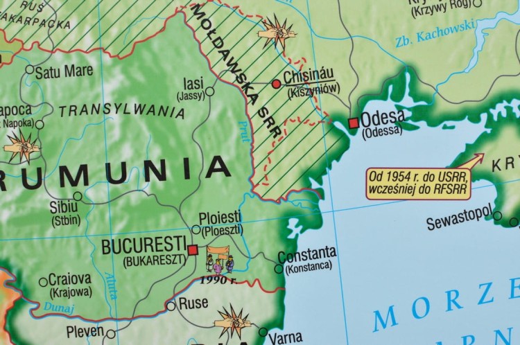 Europa po 1945 roku. Mapa ścienna wydawnictwa Meridian. Fragment 4