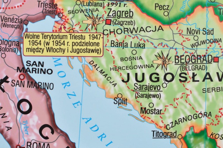 Europa po 1945 roku. Mapa ścienna wydawnictwa Meridian. Fragment 5