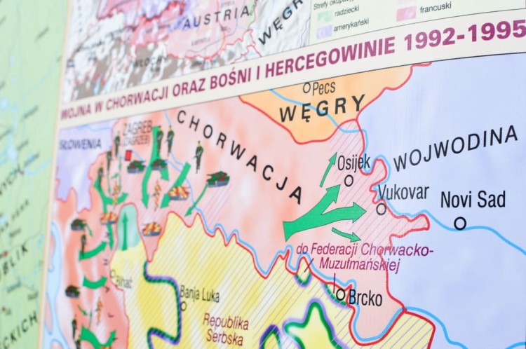Europa po 1945 roku. Mapa ścienna wydawnictwa Meridian. Kartony boczne - fragment 2
