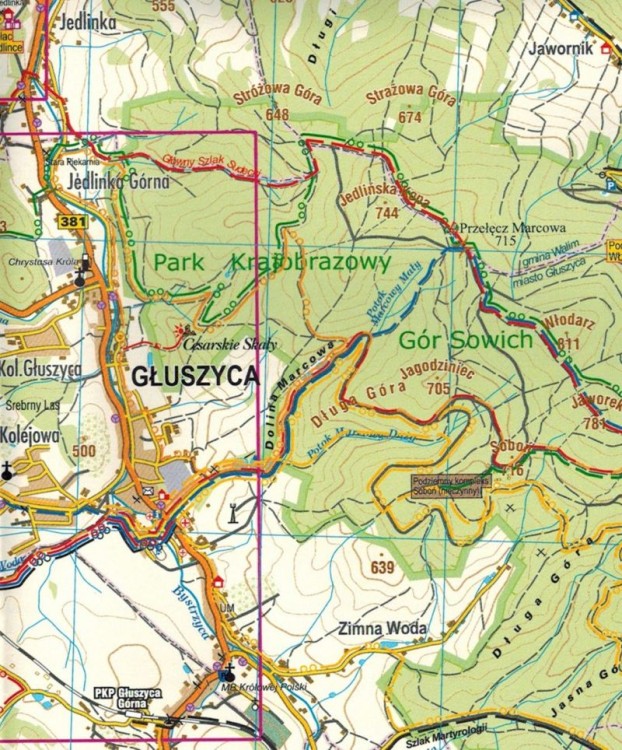 Wałbrzych / Powiat wałbrzyski. Plan miasta / Mapa turystyczna wydawnictwa Galileos. Fragment 3