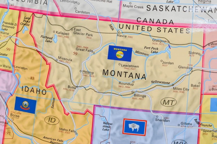 Stany Zjednoczone / USA 1:5 500 000. Mapa ścienna administracyjna z kodami pocztowymi. Fragment 4