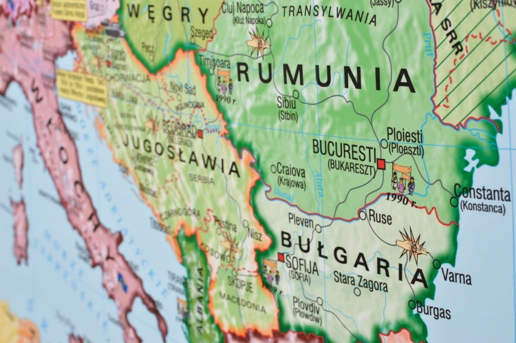 Europa po 1945 roku. Mapa ścienna wydawnictwa Meridian. Fragment 10