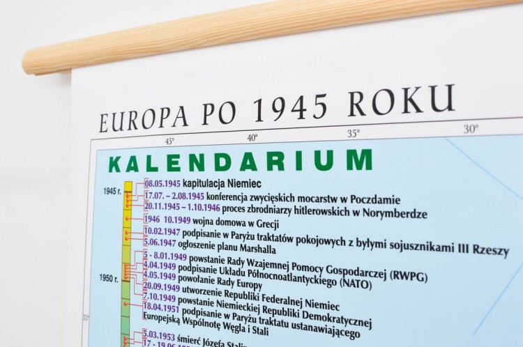 Europa po 1945 roku. Mapa ścienna wydawnictwa Meridian. Oprawa