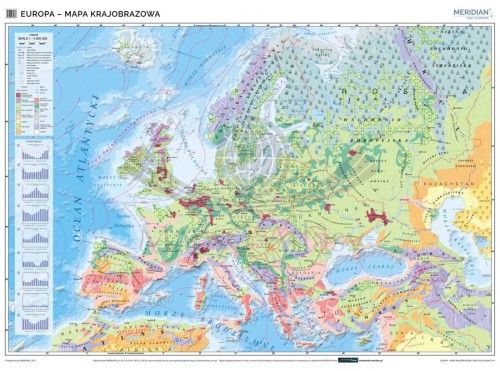 Europa krajobrazowa 1:3 200 000. Mapa ścienna wydawnictwa Meridian