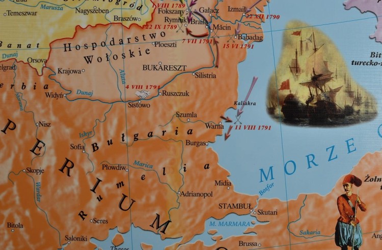 Europa w latach 1789-95 / Francja w okresie rewolucji. Mapa ścienna wydawnictwa Meridian. Fragment 5