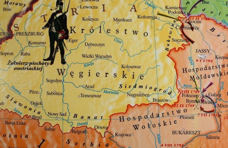 Europa w latach 1789-95 / Francja w okresie rewolucji. Mapa ścienna wydawnictwa Meridian. Fragment 6