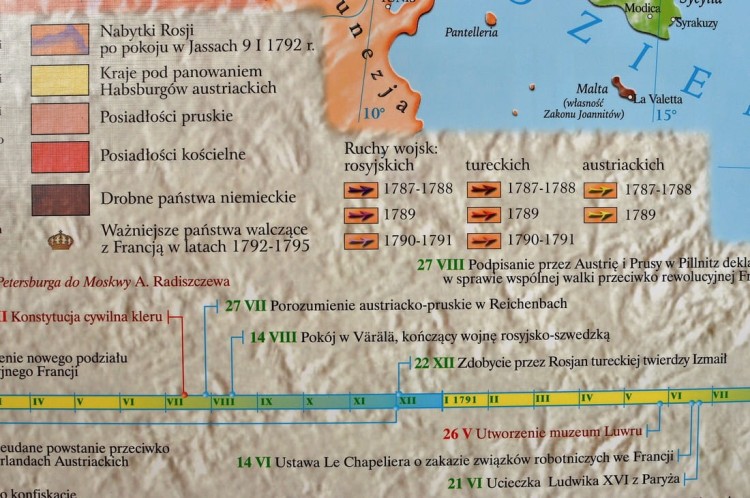 Europa w latach 1789-95 / Francja w okresie rewolucji. Mapa ścienna wydawnictwa Meridian. Fragment 7