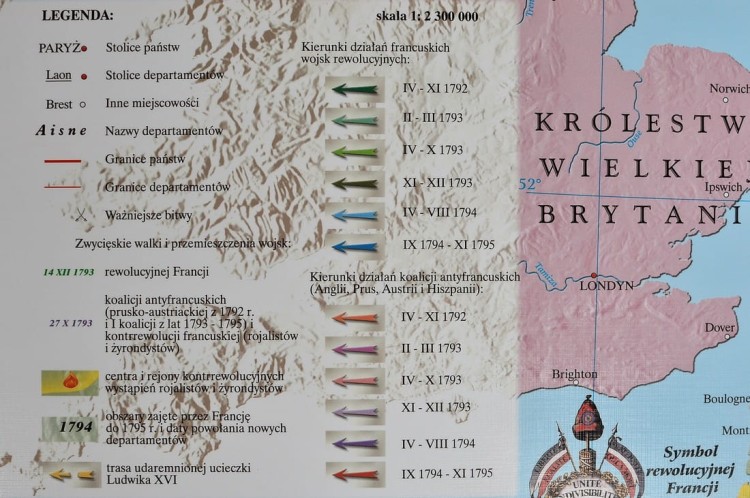 Europa w latach 1789-95 / Francja w okresie rewolucji. Mapa ścienna wydawnictwa Meridian. Fragment 10