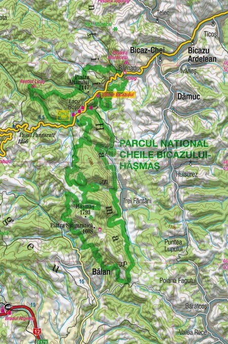 Transylwania / Siedmiogród. Laminowana mapa samochodowo-turystyczna wydawnictwa TerraQuest. Fragment 2