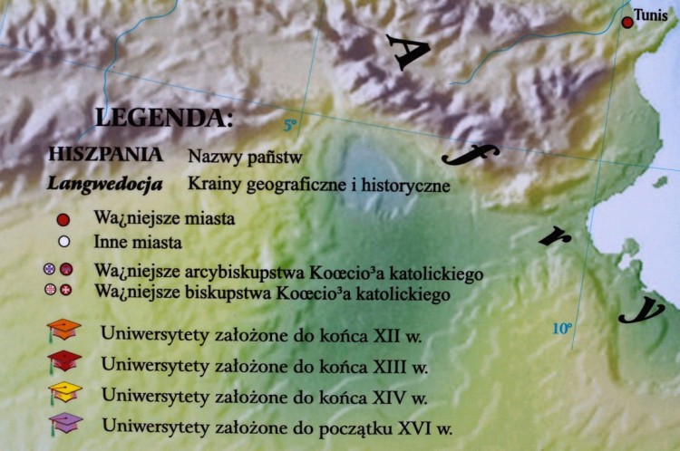 Europa. Wielkie cywilizacje średniowiecza - kultura i sztuka. Mapa ścienna wydawnictwa Meridian. Legenda