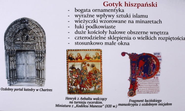 Europa. Wielkie cywilizacje średniowiecza - kultura i sztuka. Mapa ścienna wydawnictwa Meridian. Fragment 8