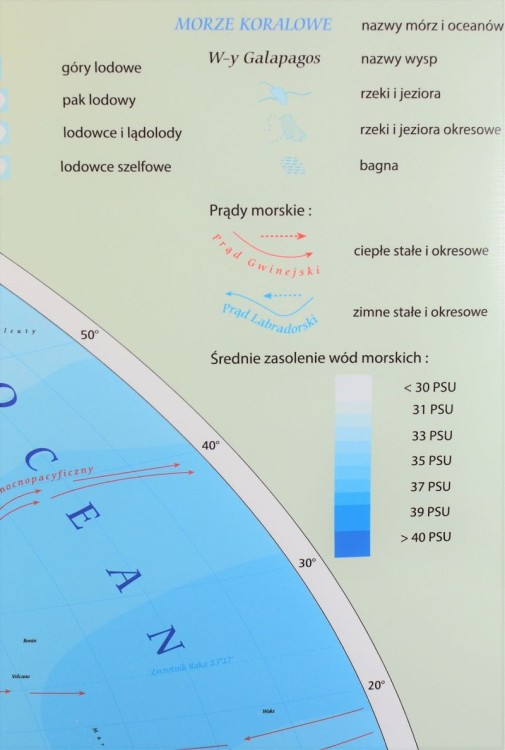 Hydrografia świata 1:22 000 000. Mapa ścienna wydawnictwa Meridian. Legenda 2