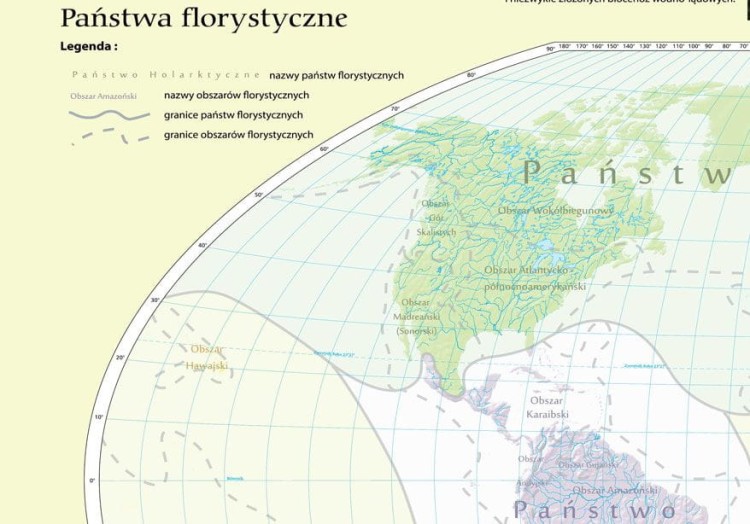 Państwa florystyczne i formacje roślinne świata 1:30 000 000. Mapa ścienna wydawnictwa Meridian. Mapa 2 - legenda