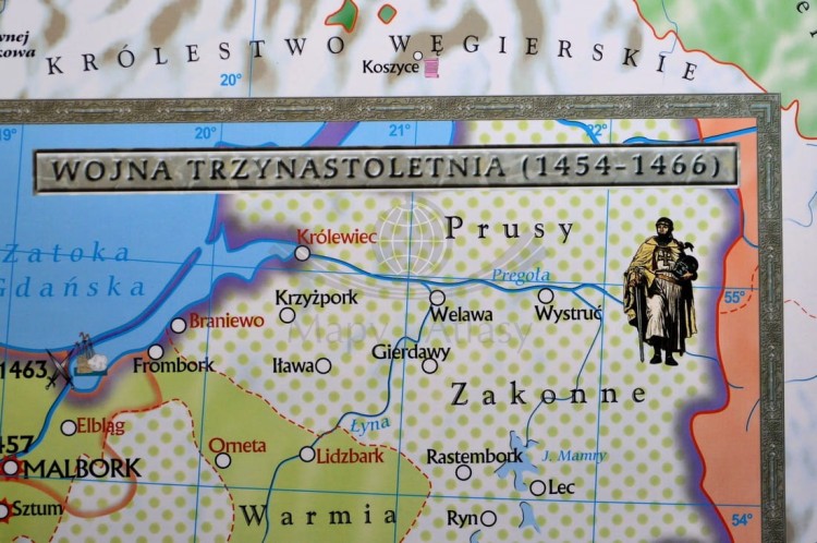 Polska i Litwa za pierwszych Jagiellonów / Europa XIV - XV w. Dwustronna mapa ścienna wydawnictwa Meridian. Strona 1 - fragment 3