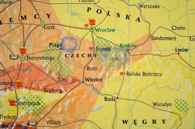 Polska i Litwa za pierwszych Jagiellonów / Europa XIV - XV w. Dwustronna mapa ścienna wydawnictwa Meridian. Strona 2 - fragment 5
