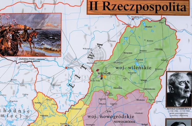 Polska w latach 1919-1939. Mapa ścienna wydawnictwa Meridian. Fragment 2