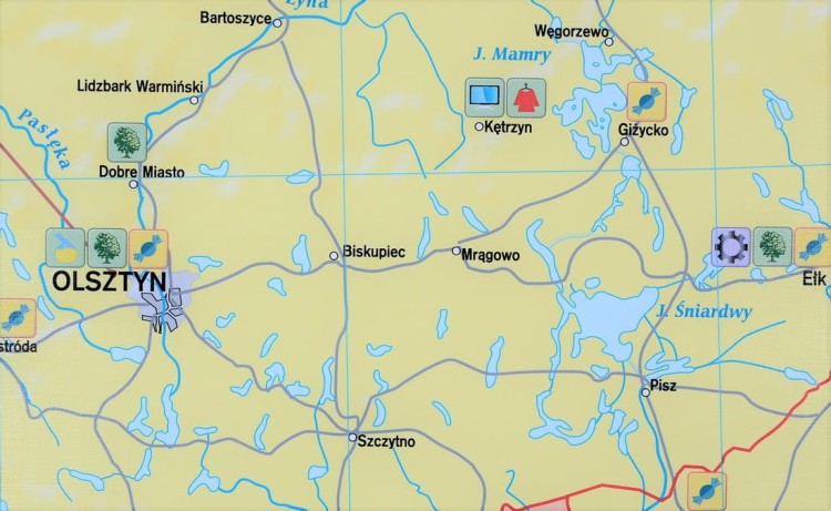 Polska - przemysł i energetyka 1:650 000. Mapa ścienna wydawnictwa Meridian. Fragment 2