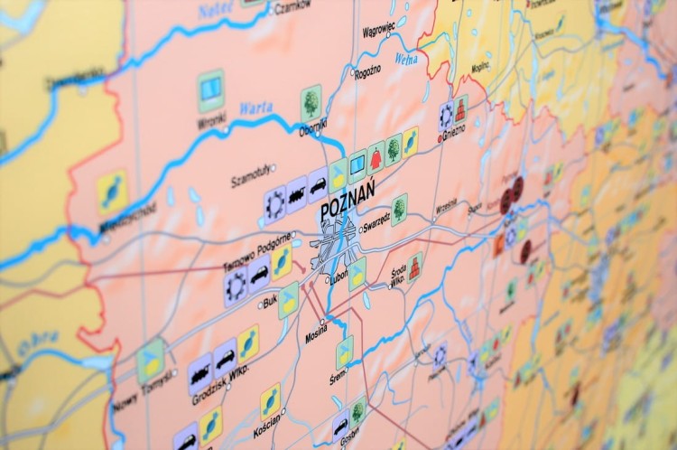 Polska - przemysł i energetyka 1:650 000. Mapa ścienna wydawnictwa Meridian. Fragment 4