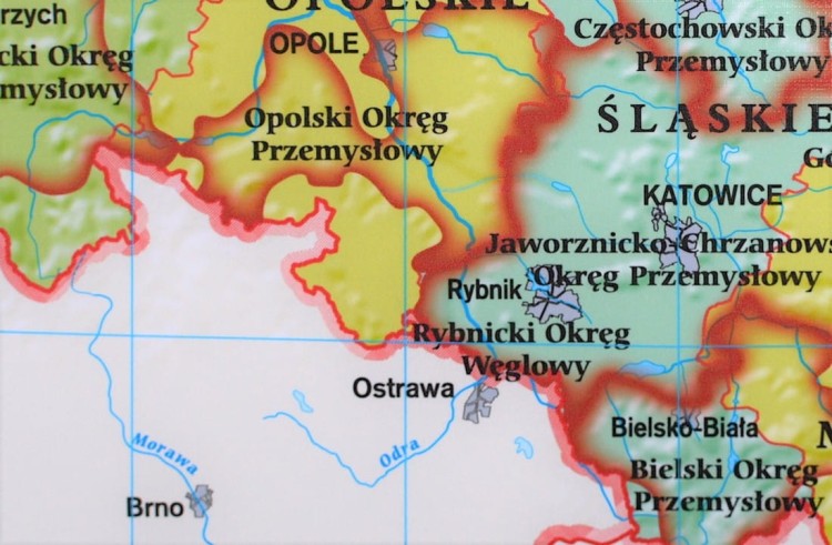 Polska - przemysł i energetyka 1:650 000. Mapa ścienna wydawnictwa Meridian. Fragment 7