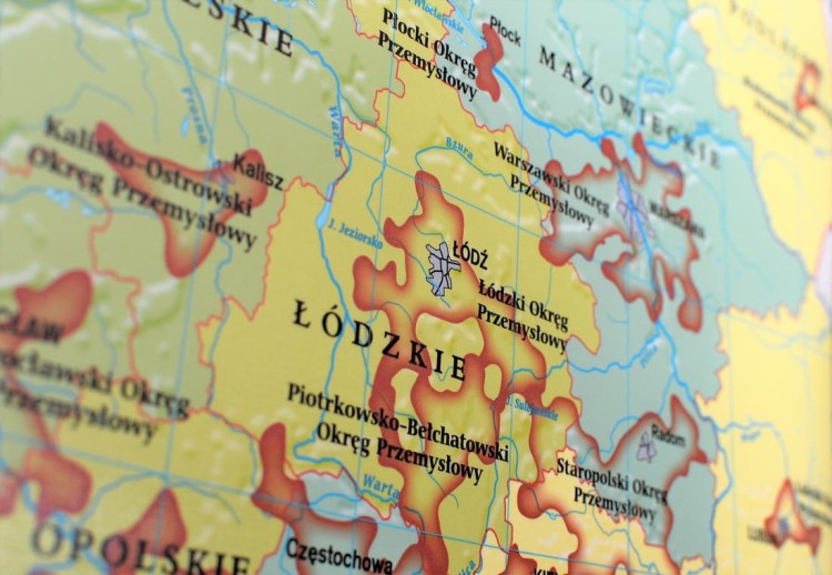 Polska - przemysł i energetyka 1:650 000. Mapa ścienna wydawnictwa Meridian. Fragment 9