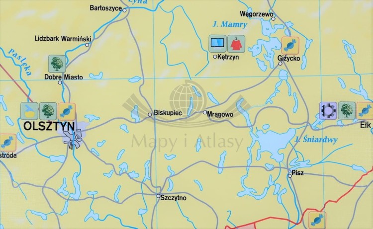 Polska - przemysł i energetyka 1:550 000. Mapa ścienna wydawnictwa Meridian. Fragment 2