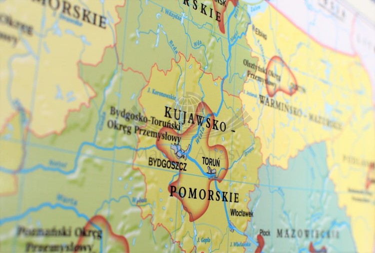 Polska - przemysł i energetyka 1:550 000. Mapa ścienna wydawnictwa Meridian. Fragment 8